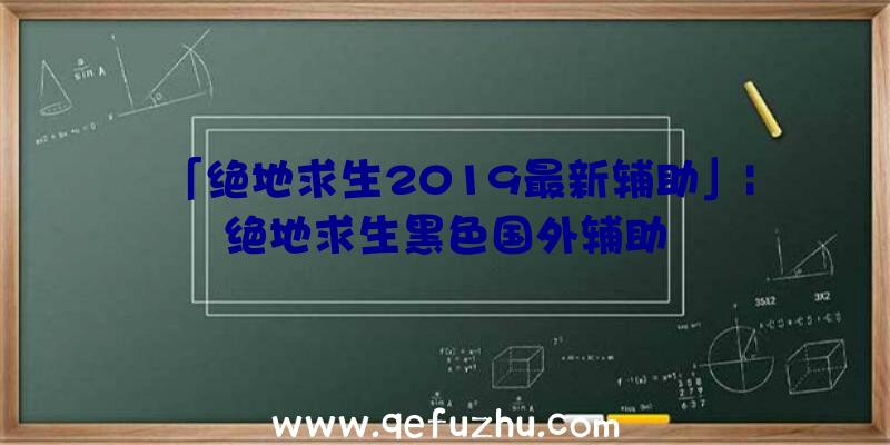 「绝地求生2019最新辅助」|绝地求生黑色国外辅助